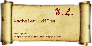 Wachsler Léna névjegykártya